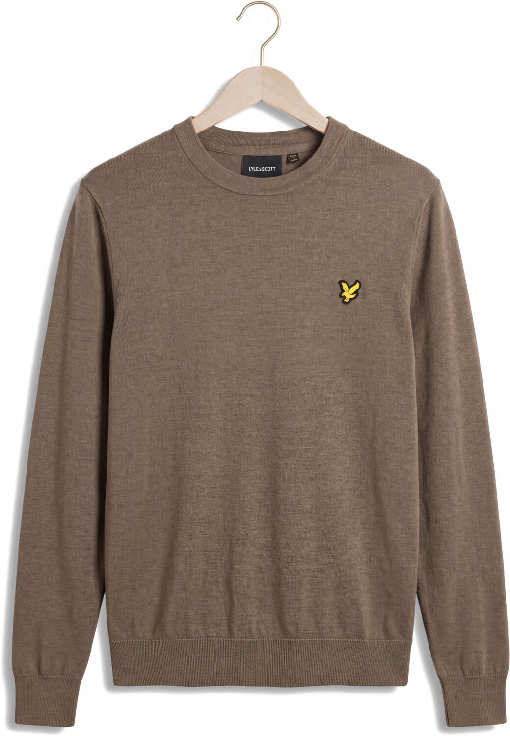 Lyle & Scott Heren Truien & Vesten Cotton Merino Crew Neck Jumper - Taupe, foto 2