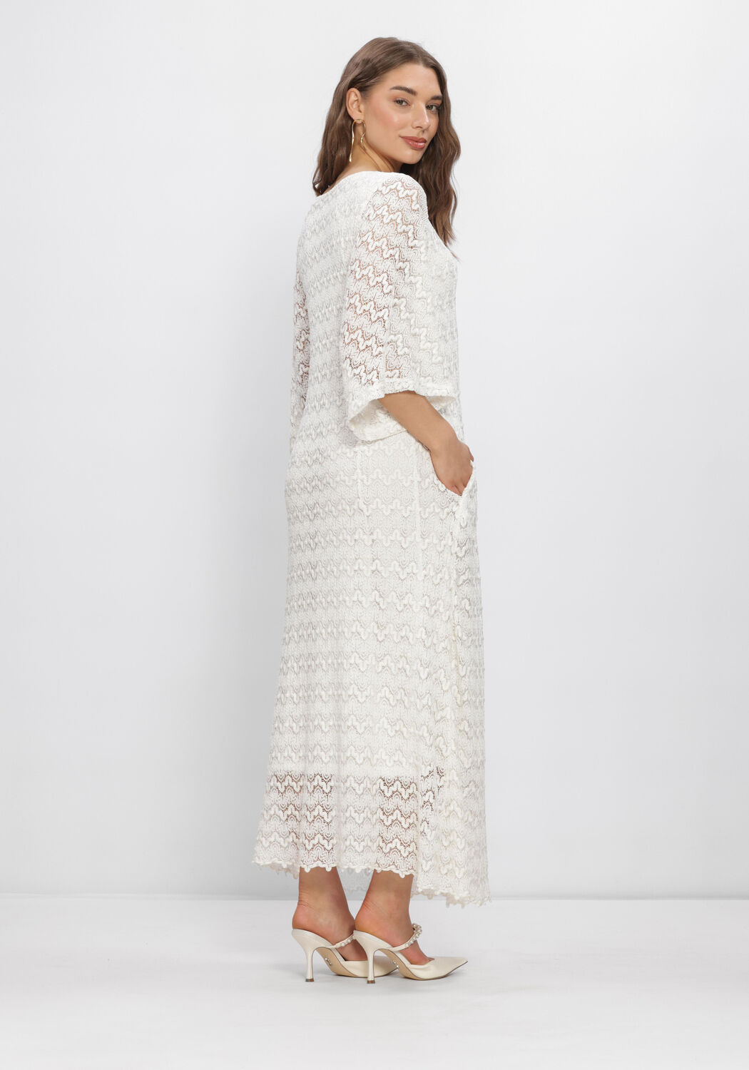 Witte ANA ALCAZAR Maxi jurk 041895-3831 - large