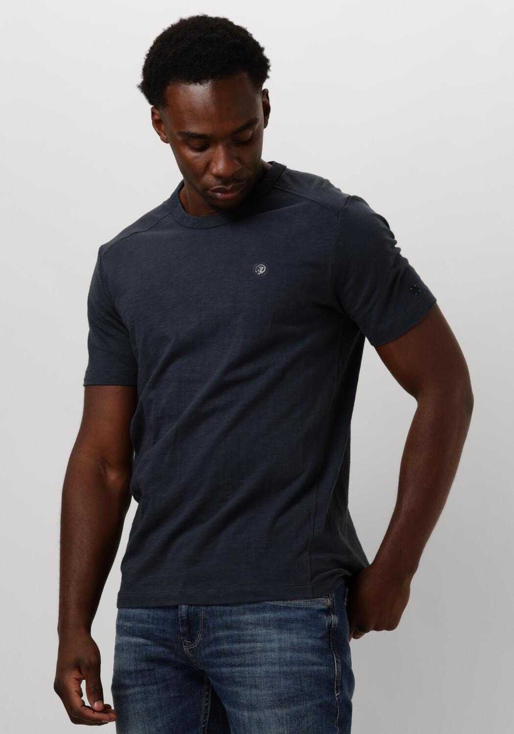 CAST IRON Heren Polo's & T-shirts Short Sleeve R-neck Essential Cotton Blauw