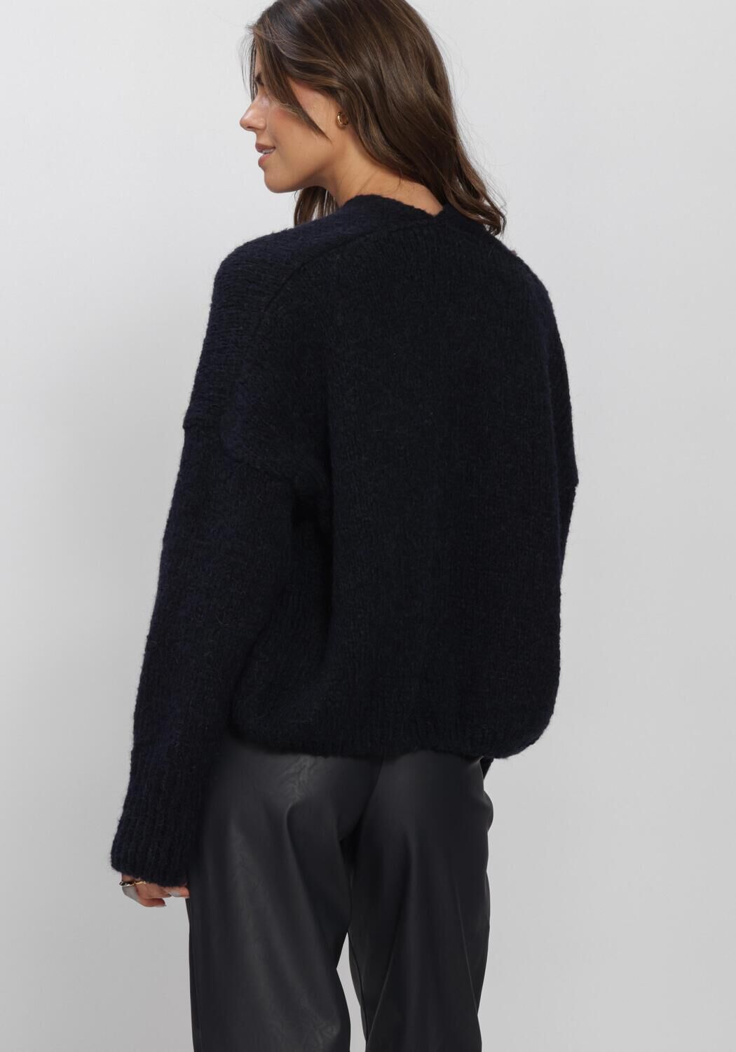 Blauwe KNIT-TED Vest BECKY CARDIGAN - large