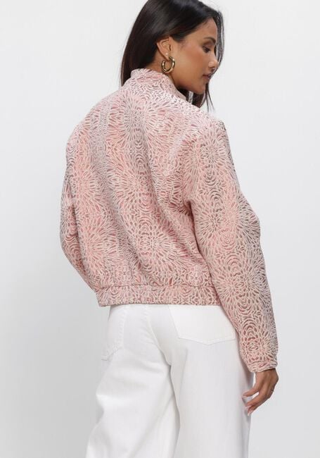 Roze JANSEN AMSTERDAM Jack ROX JASJE MJ 219 BOMBER LONG SLEEVE METALLIC JAQUARD - large