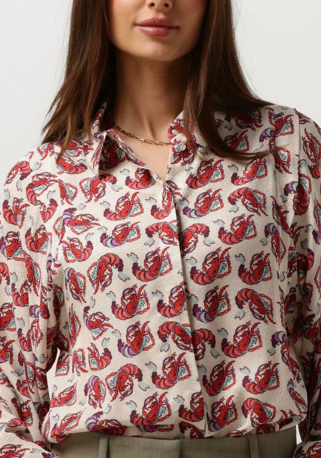 POM AMSTERDAM Dames Blouses Fete Du Shrimp Blouse Roest