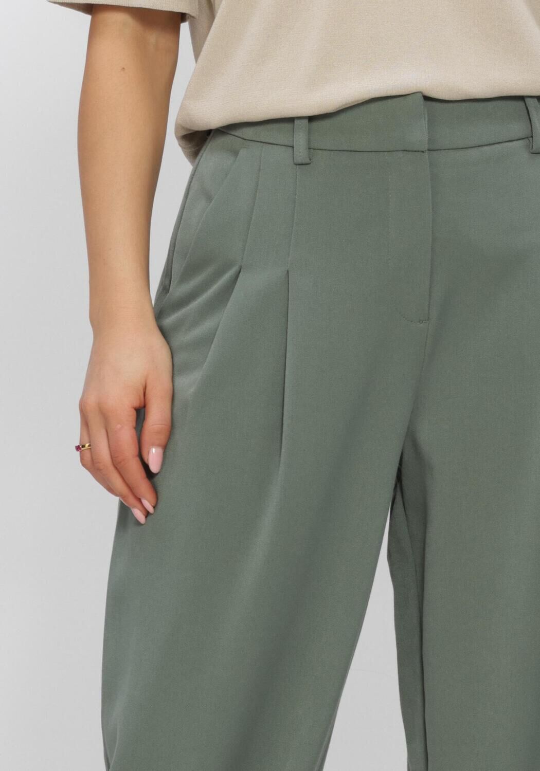 Groene MSCH COPENHAGEN Wijde broek MSCHHENRIKA HW PANTS - large