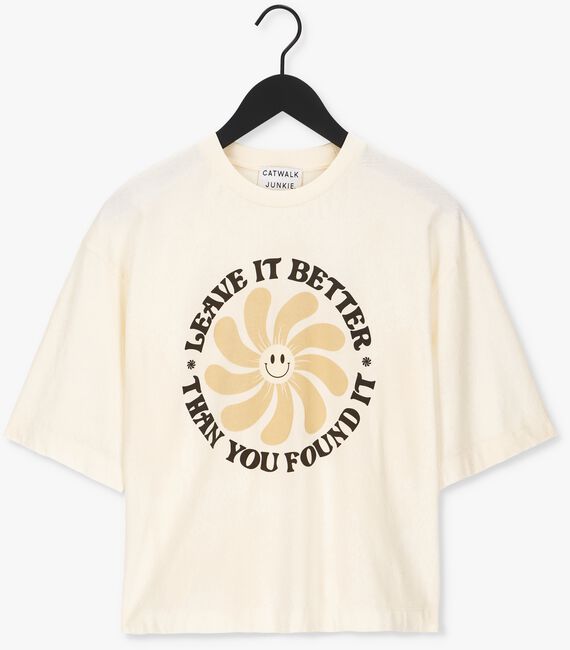 Ecru CATWALK JUNKIE T-shirt TS HAPPY FLOWER - large