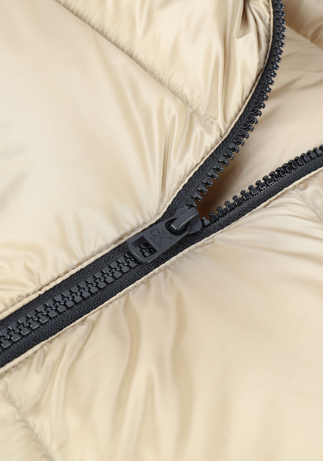 Beige CALVIN KLEIN Gewatteerde jas SHINY DOWN SHORT PUFFER JACKET - large