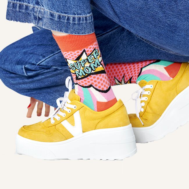 Roze HAPPY SOCKS Sokken SUPER MOM Roze HAPPY SOCKS Sokken SUPER MOM - large