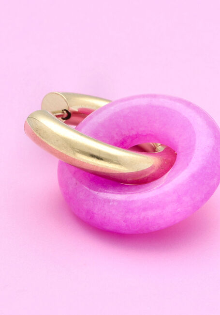 Roze NOTRE-V Oorbellen OMSS23-030 - large