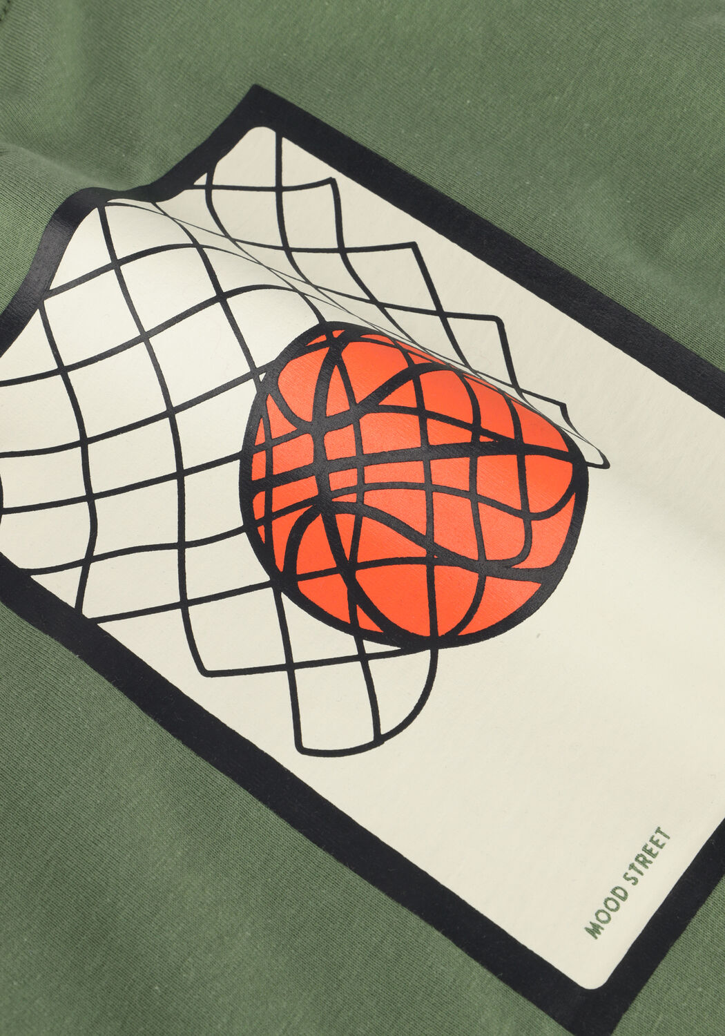 Groene MOODSTREET T-shirt T-SHIRT LEWIS B-BALL SLAM DUNK - large