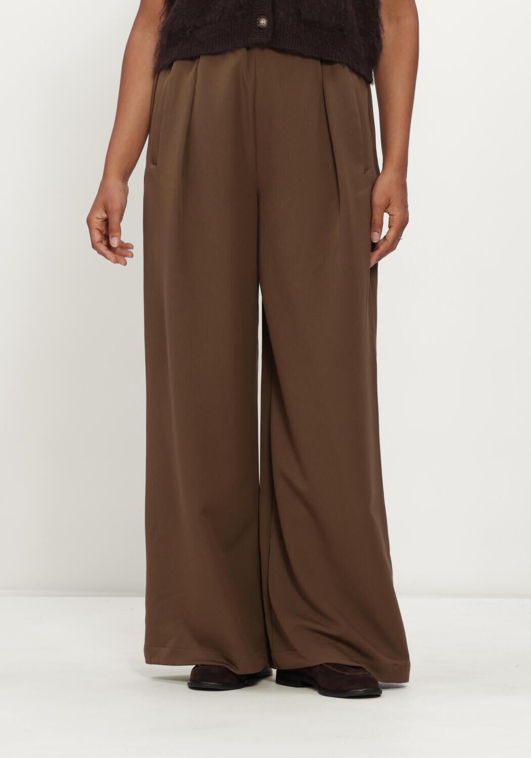 Bruine CIRCLE OF TRUST Wijde broek MARLON PANTS - large