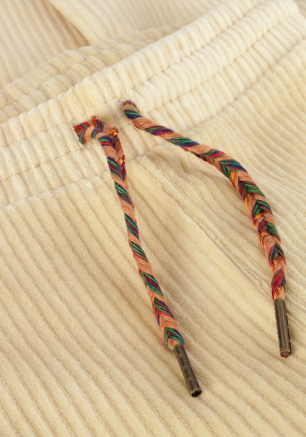 Ecru LIKE FLO Flared broek RIB VELOURS FLARED PANTS - large