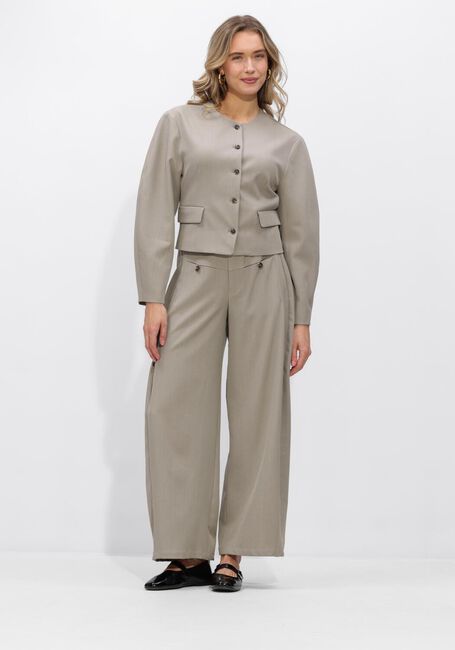 Taupe NEO NOIR Wijde broek MASSIE STRUCTURE PANTS - large