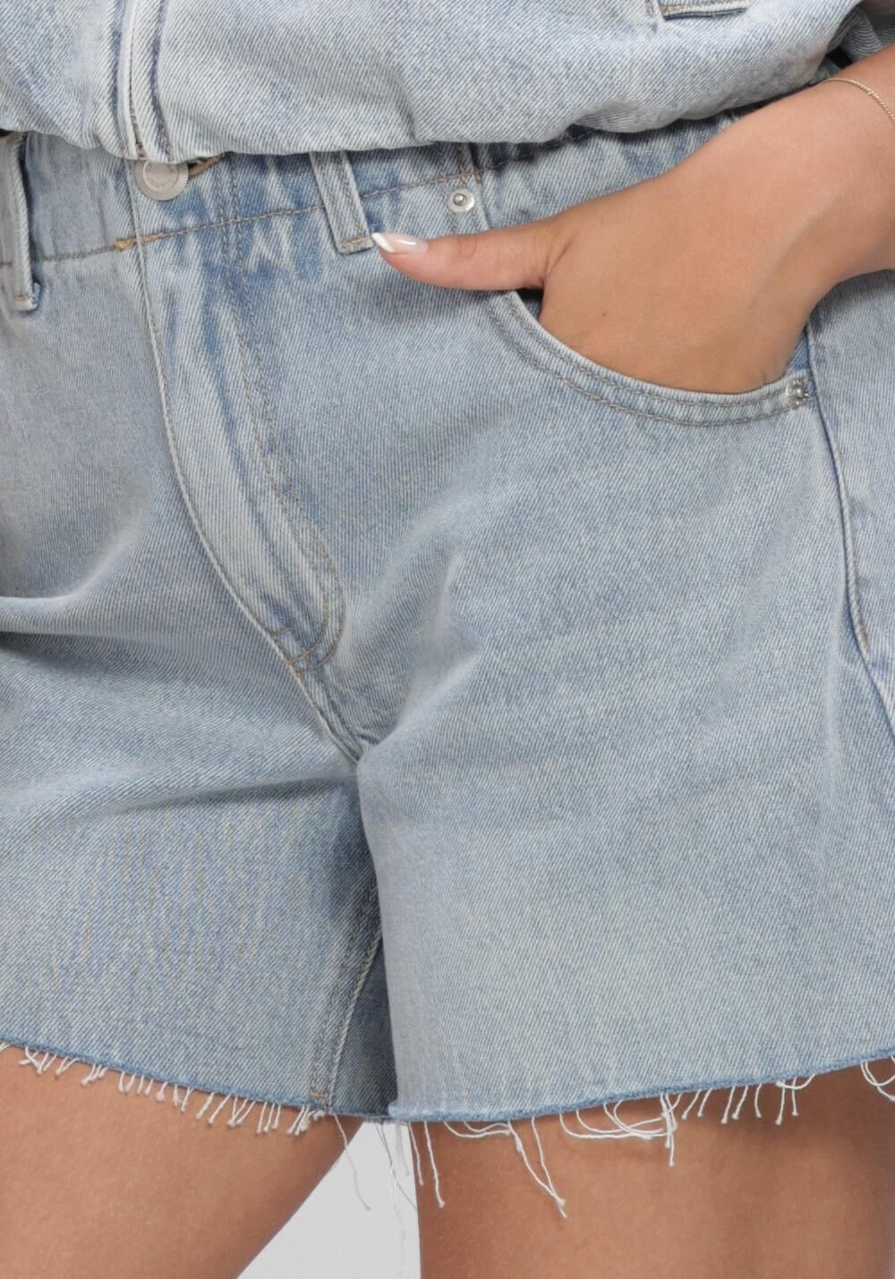 Blauwe CATWALK JUNKIE Shorts DENIM SHORT WITH ELASTIC WAISTBAND - large