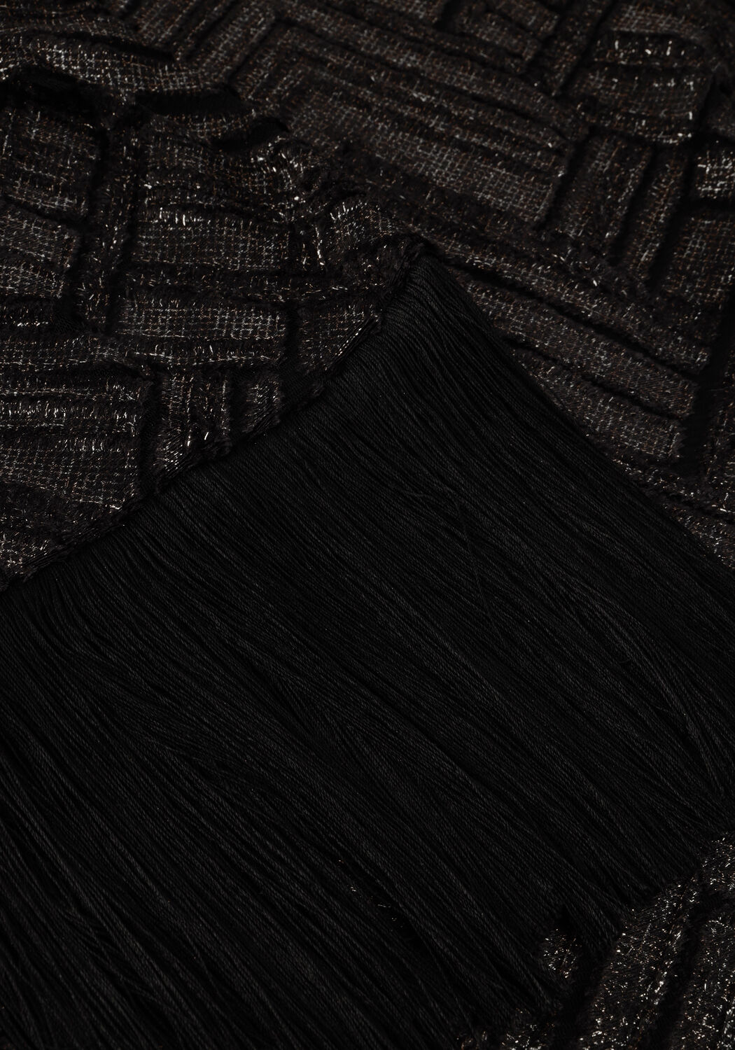 Zwarte ANA ALCAZAR Mini jurk 60S DRESS FRINGES - large