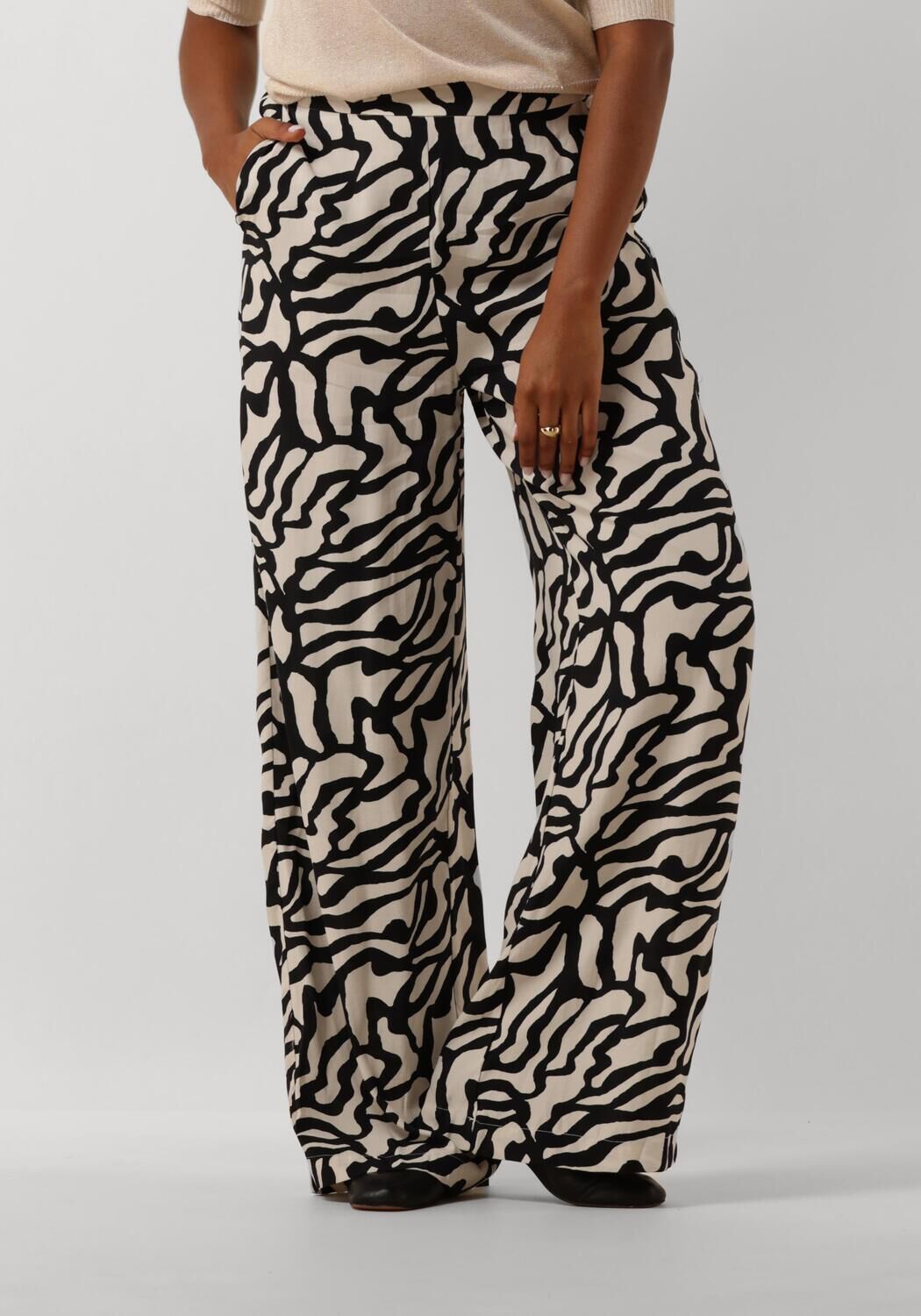 Minus Wijde Broek Tiana Elegant Stijl Black Dames
