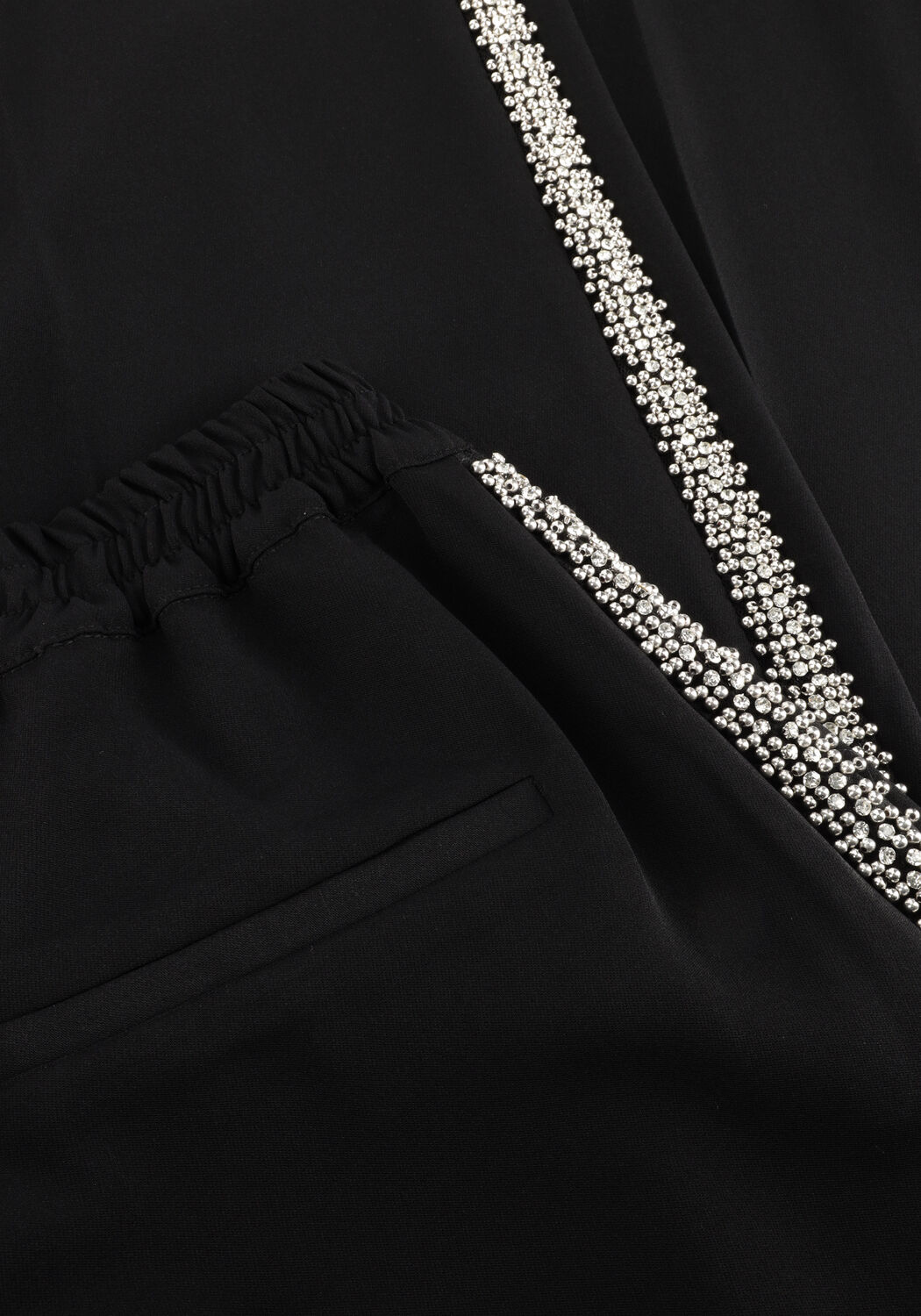 Zwarte CATWALK JUNKIE Wijde broek JOGGER TROUSERS WITH STRASS DETAIL - large