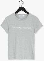 Grijze CALVIN KLEIN T-shirt CORE INSTIT LOGO SLIM FIT TEE