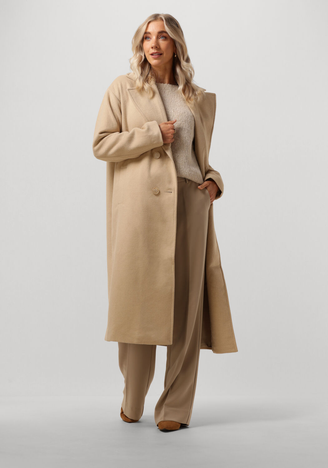 Beige hot sale coat long