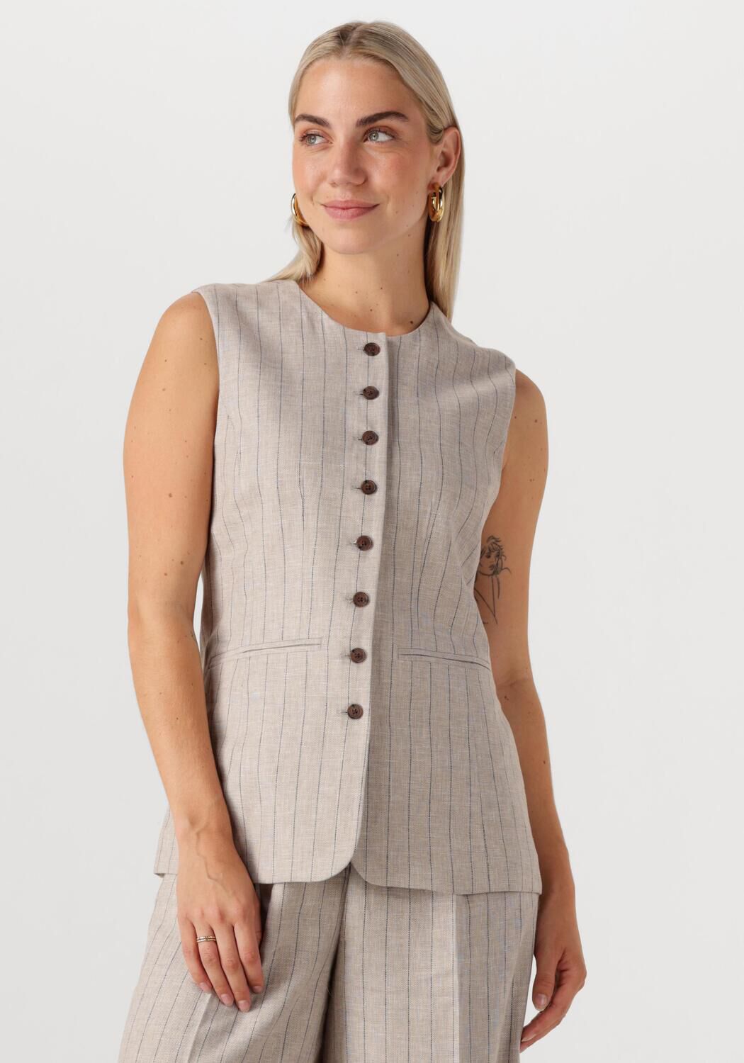 SELECTED FEMME Dames Blazers Slfvilka Sun Long Vest Beige