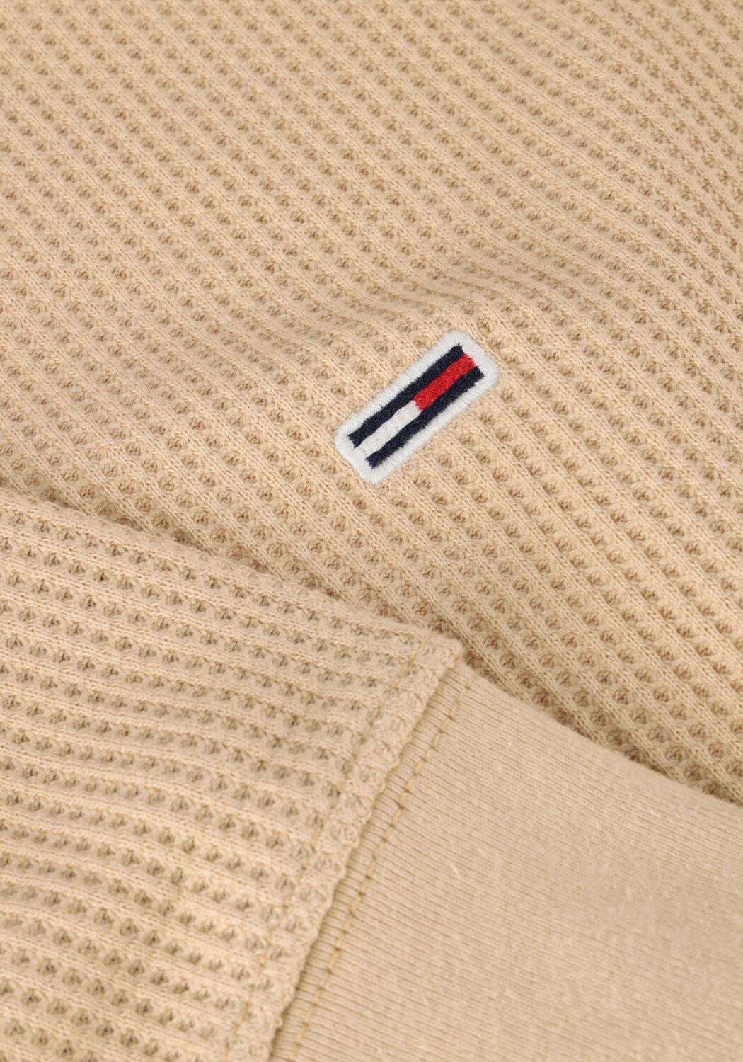 Beige TOMMY JEANS Trui TJM REG WAFFLE L/S TEE - large