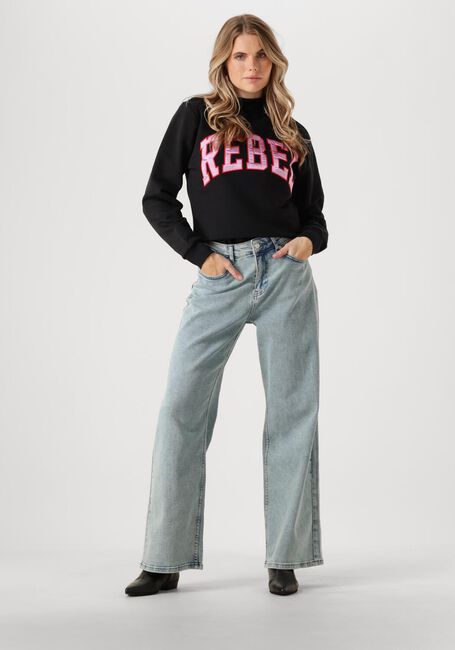 Zwarte COLOURFUL REBEL Top NEYO LEOPARD FLOCK MESH TURTLENECK TOP - large