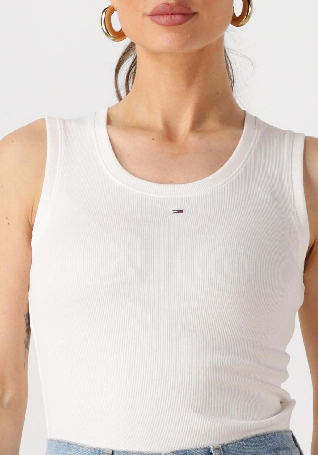 TOMMY JEANS Dames Tops & T-shirts Tjw Essential Rib Tank Ext Wit