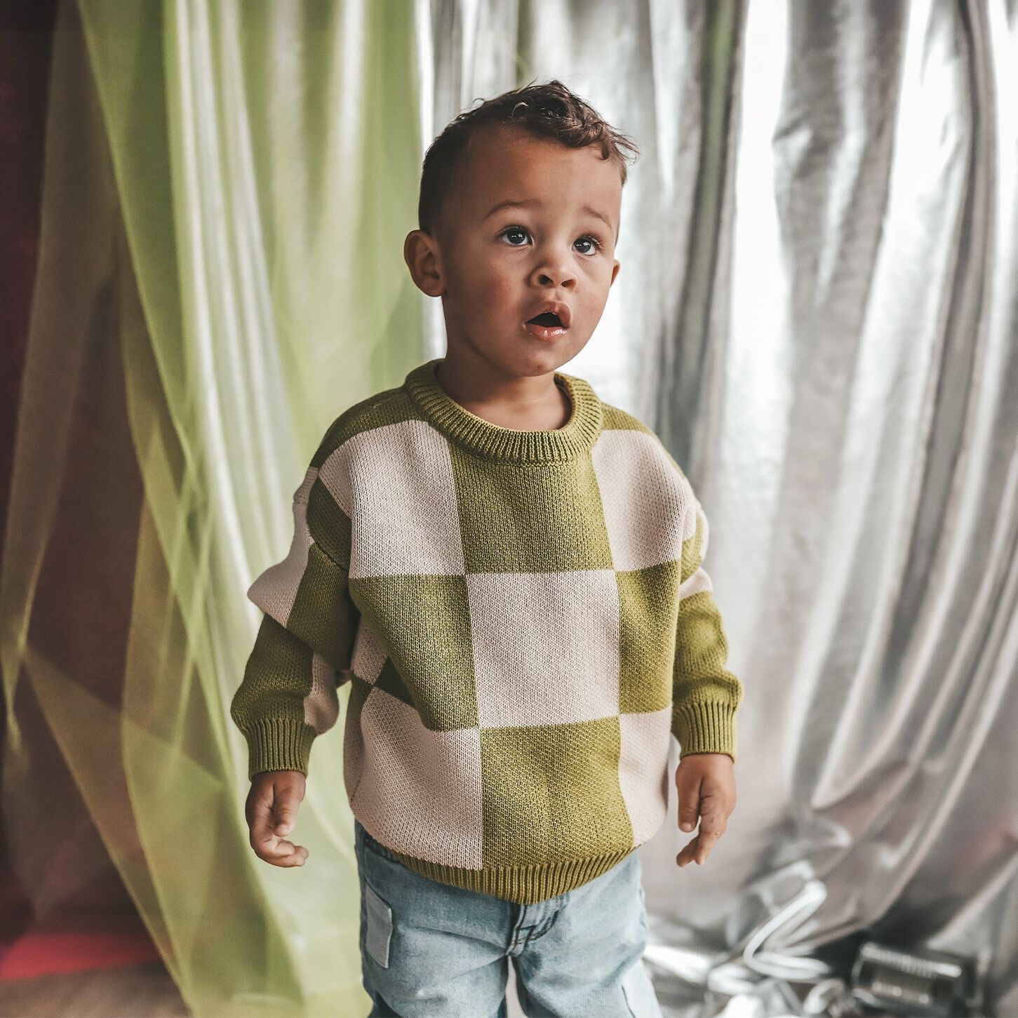 Groene YOUR WISHES Trui KNIT MONTANA - large