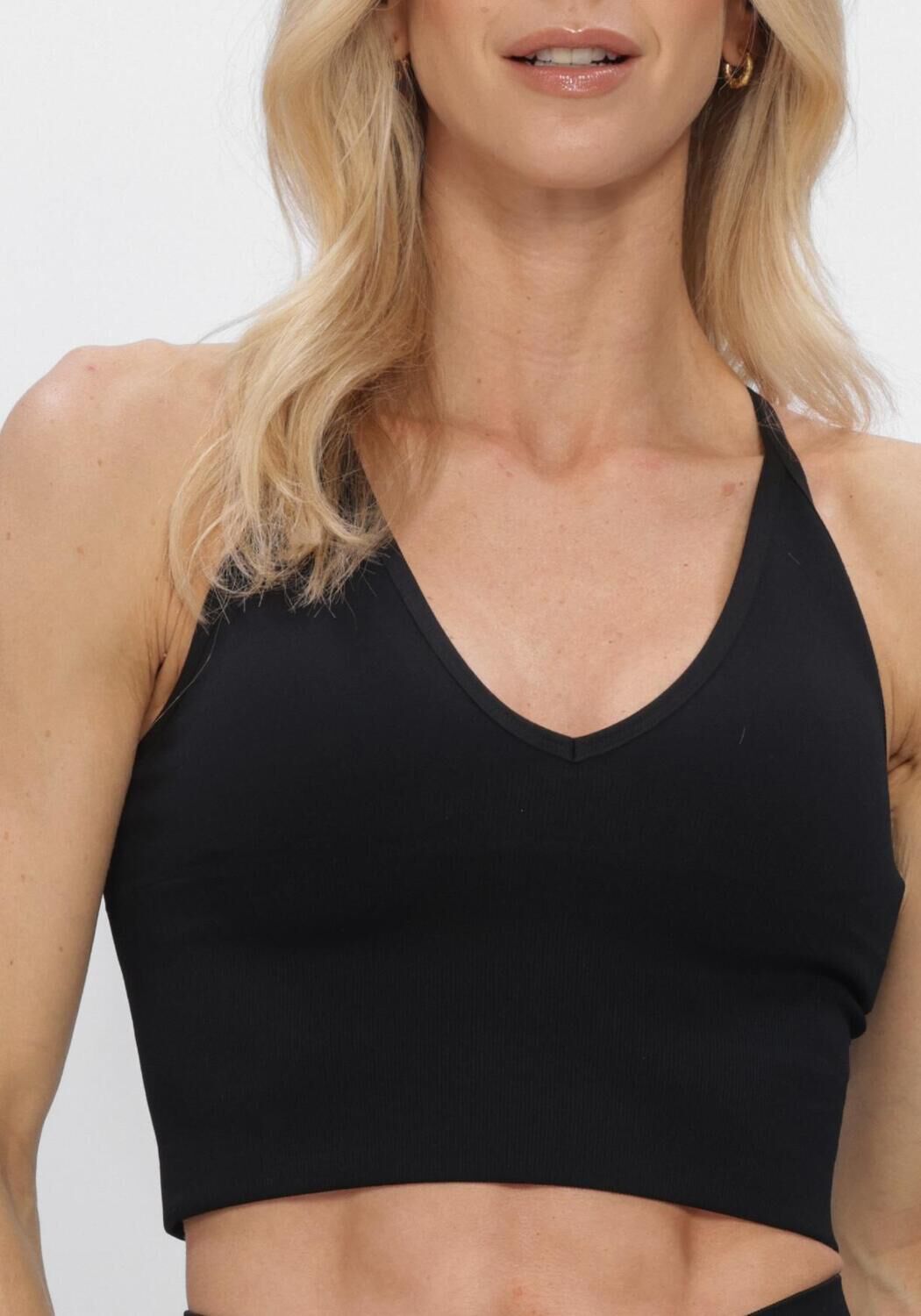 Zwarte AIM'N Sporttops SHAPE SEAMLESS CROSS BACK BRALETTE - large