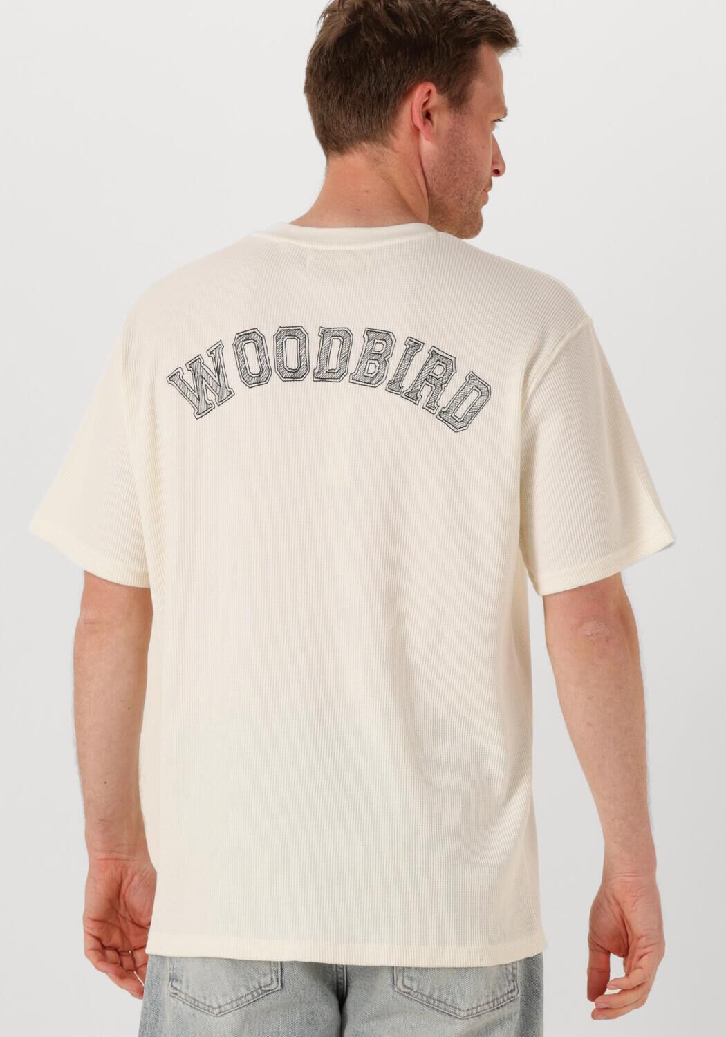 WOODBIRD Heren Polo's & T-shirts Wbbaine Waffel Tee Gebroken Wit
