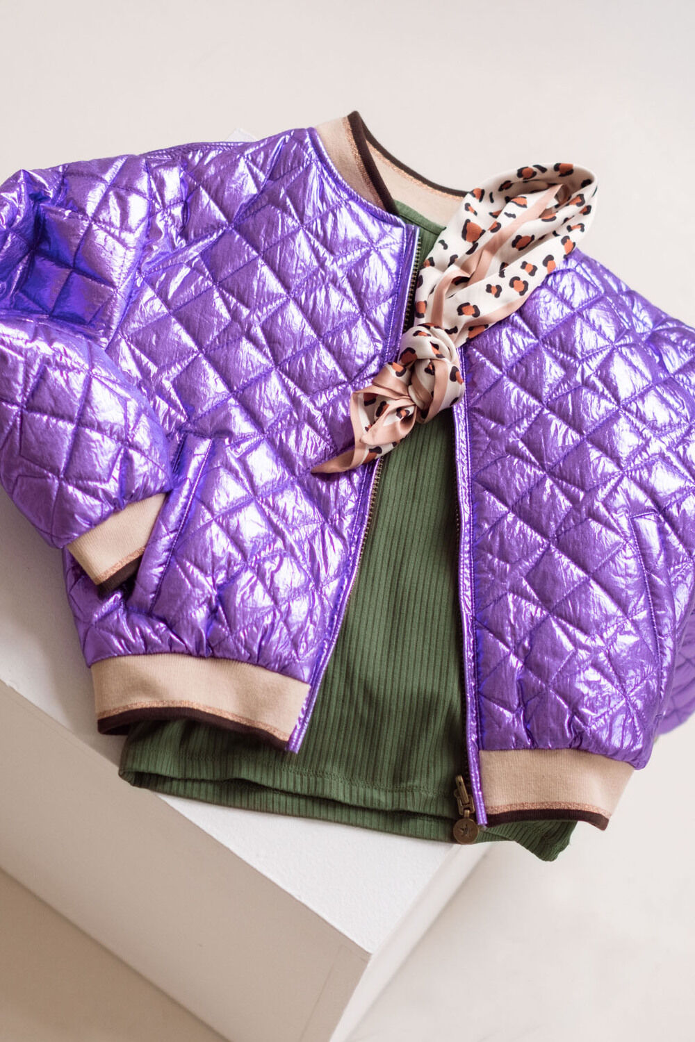 Metallic LIKE FLO Jack AMBER FLO REVERSIBLE JACKET - large