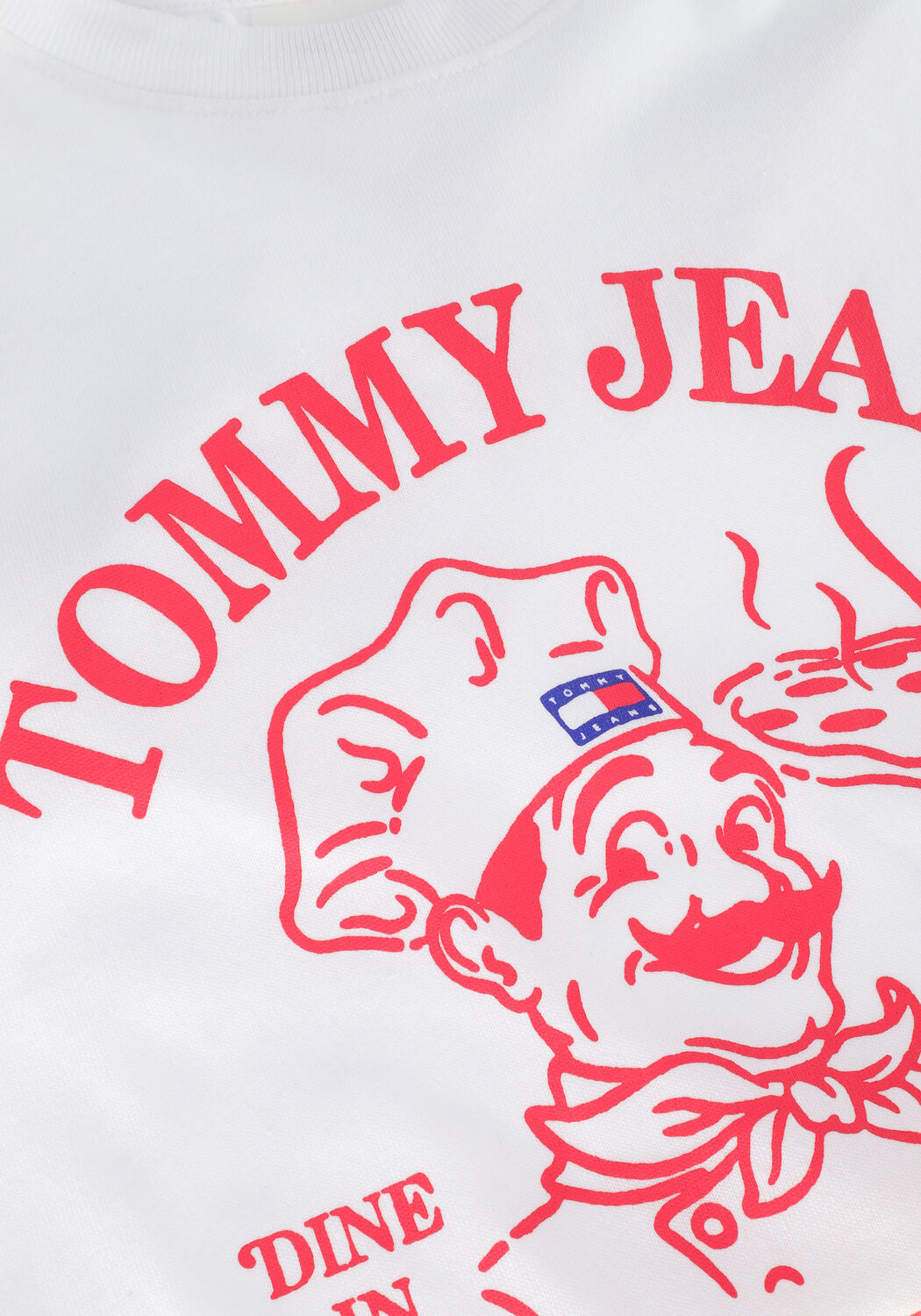 Witte TOMMY JEANS T-shirt TJW RLXD TJ BEST PIZZA SS - large