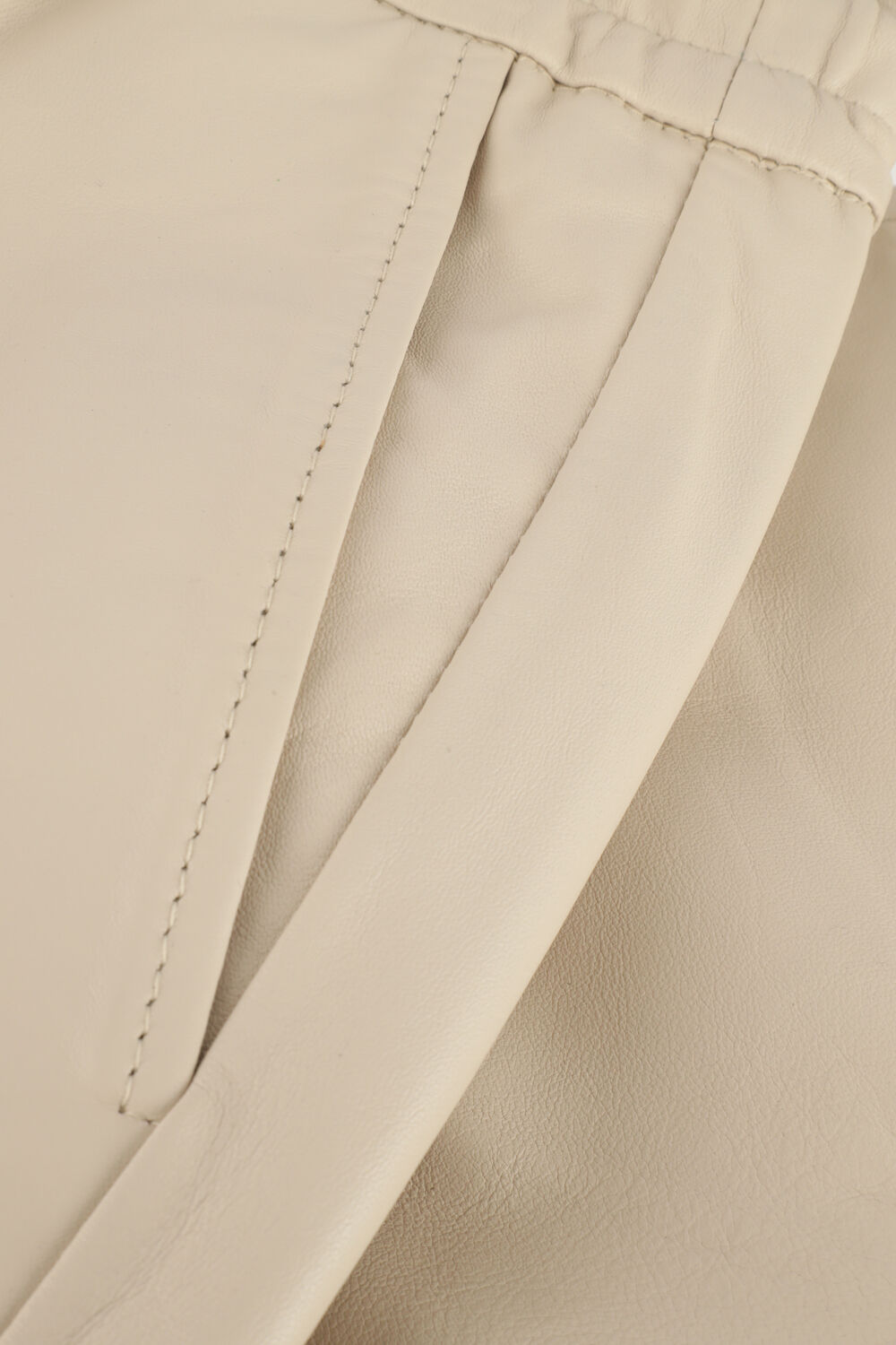 Ecru CO'COUTURE Pantalon SHILOH LEATHER JOGGERS - large