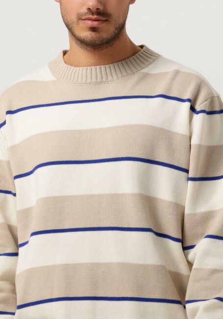 Zand WOODBIRD Trui WBKURT STRIPE CREW - large