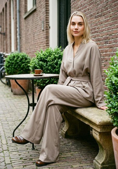 Taupe NEO NOIR Blouses ELLERY CREPE BLOUSE - large