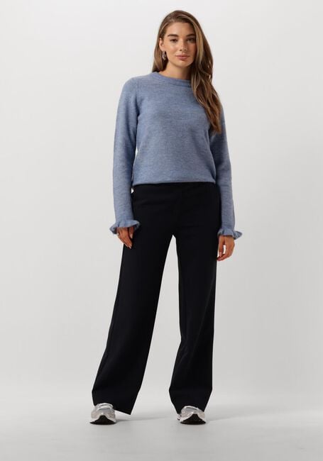 Blauwe SELECTED FEMME Trui SLFLULU LS KNIT FRILL CUFF O-NECK - large
