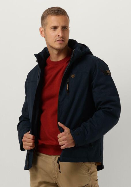 Donkerblauwe PME LEGEND Parka's SEMI LONG JACKET STRATOR ICON 2.0 MELANGE TWILL - large