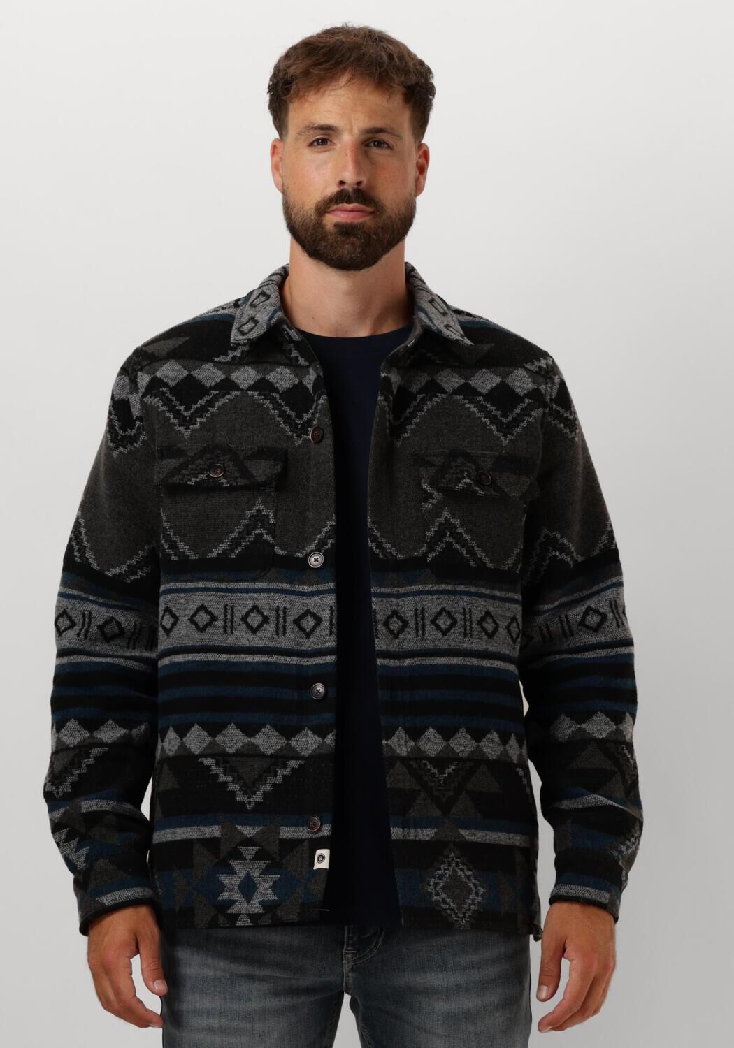 ANERKJENDT Heren Overshirts Akoscar Check Overshirt Donkergrijs