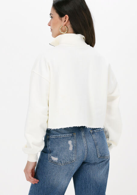 Witte COLOURFUL REBEL Trui REBELLES CROPPED HIGH NECK ZIP SWEAT - large