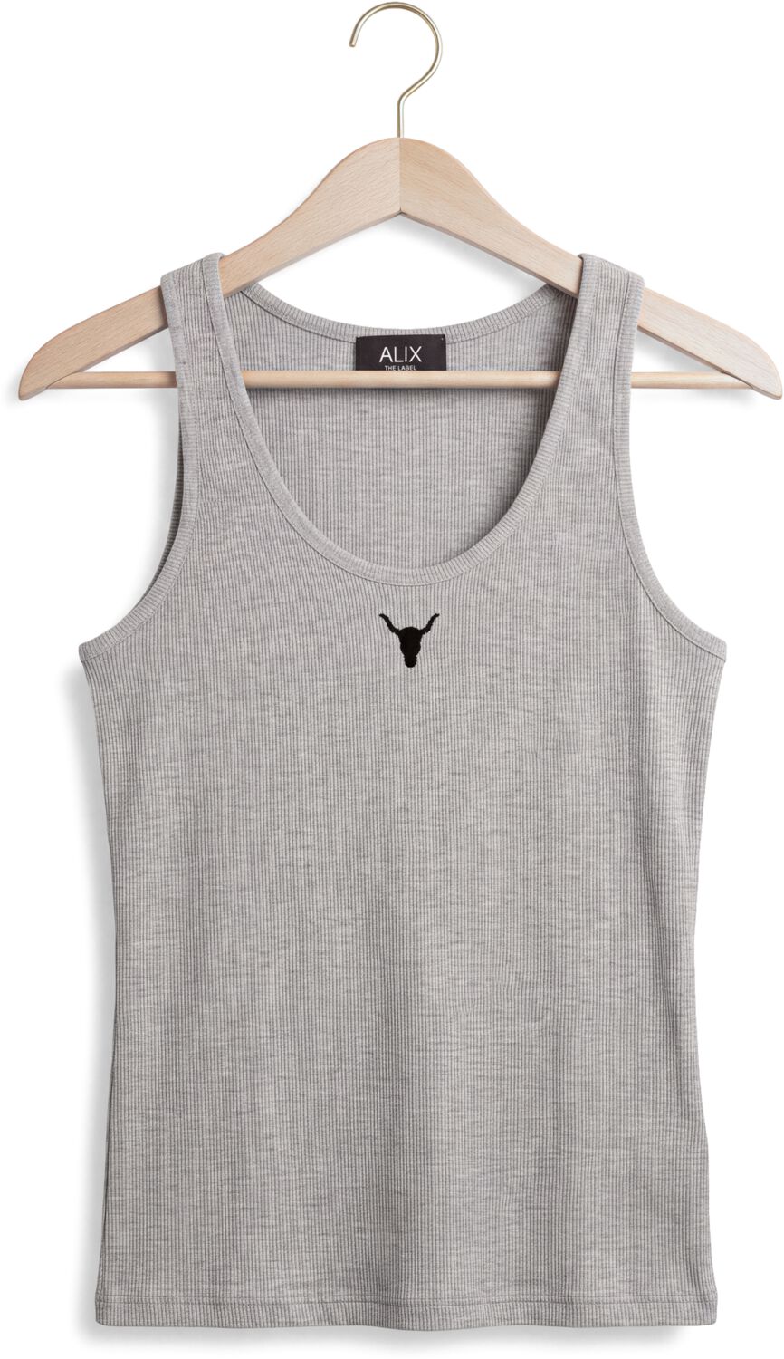ALIX THE LABEL Dames Tops & T-shirts Ladies Knitted Tank Top Lichtgrijs