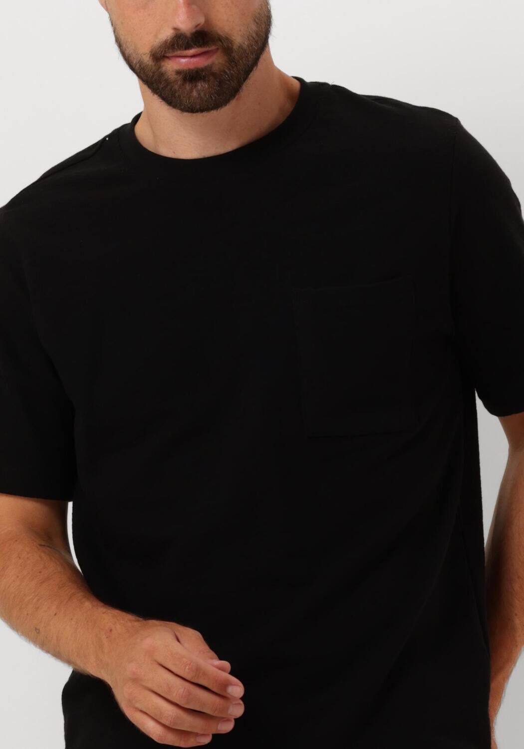 ANERKJENDT Heren Polo's & T-shirts Akkikki S s Structure Tee Zwart