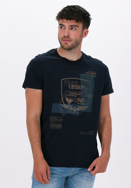 Donkerblauwe PME LEGEND T-shirt SHORT SLEEVE R-NECK SINGLE JERSEY - large