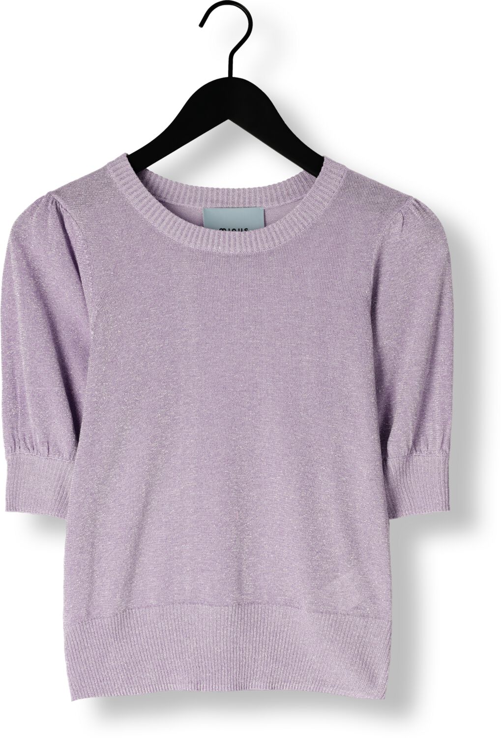 MINUS Dames Tops & T-shirts Liva Puff Sleeve Metallic Knit Pullover Lila