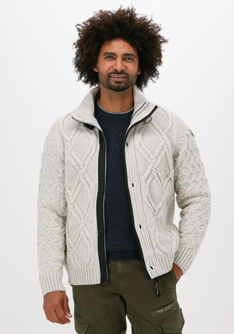 Lichtgrijze PME LEGEND Vest ZIP JACKET COTTON KNIT MIXED Y - large