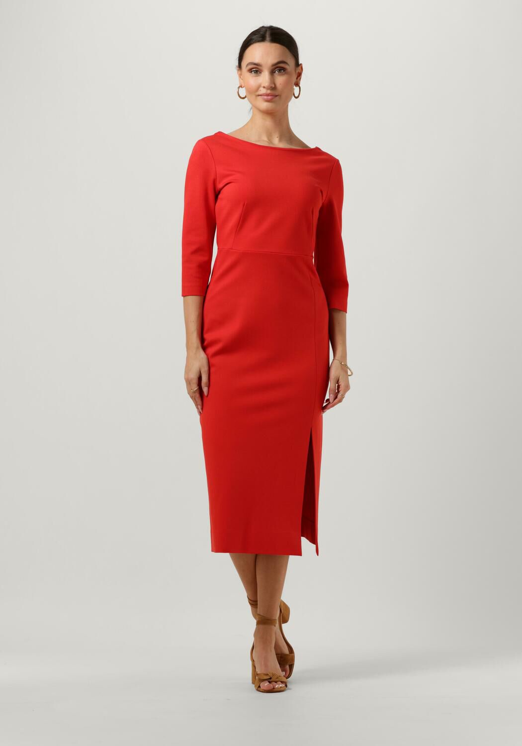 Rode VANILIA Midi jurk PUNTO CHIQUE DRESS Omoda