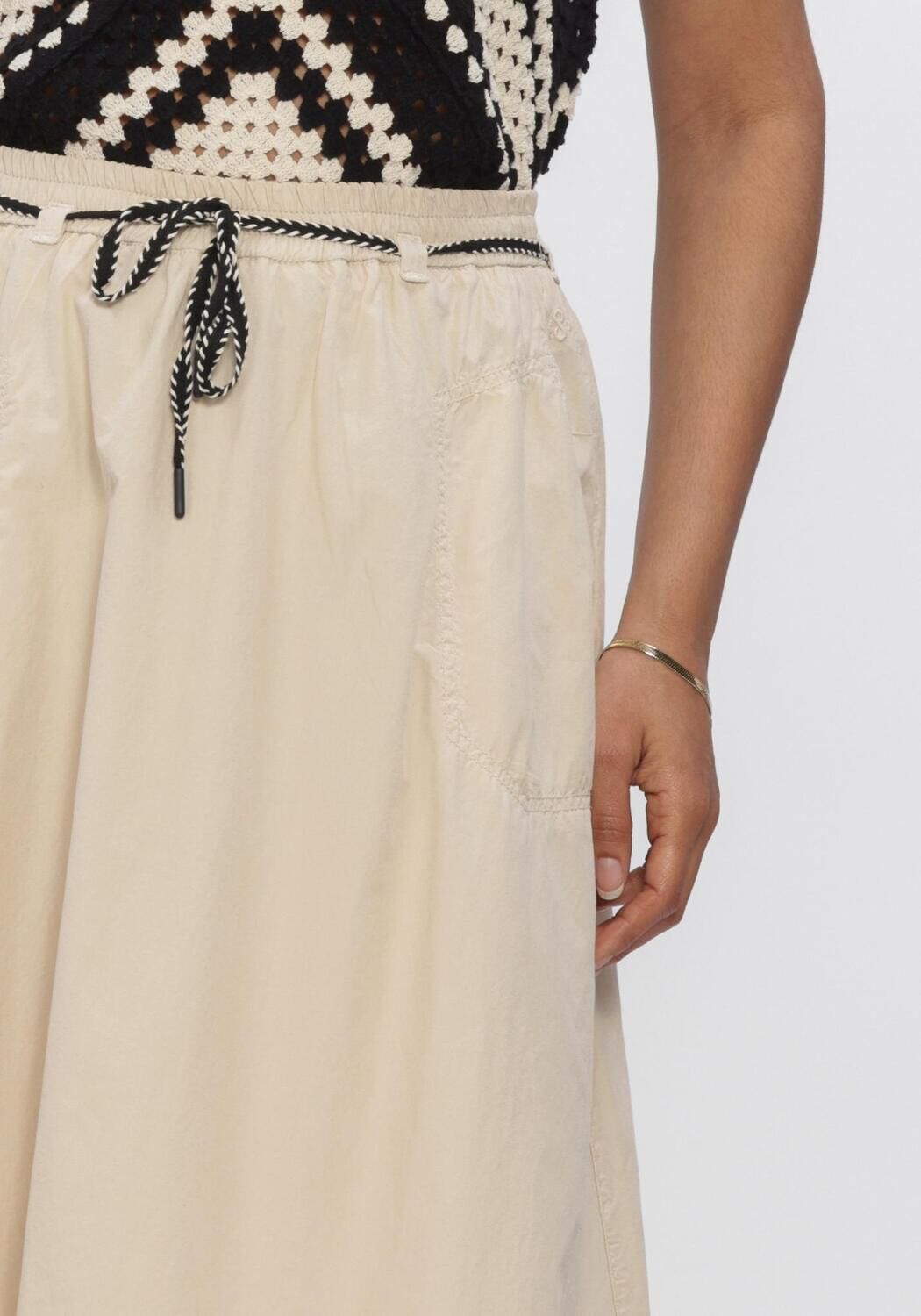 Khaki SUMMUM Rokken SKIRT BREEZY COTTON CANVAS - large