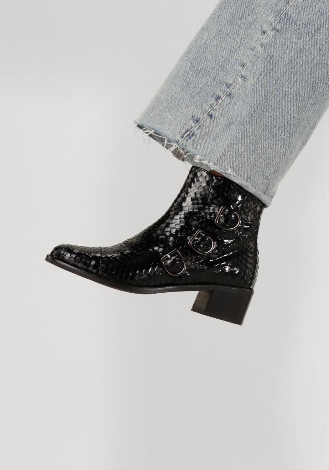 Zwarte PERTINI Enkellaarsjes 32780 - large