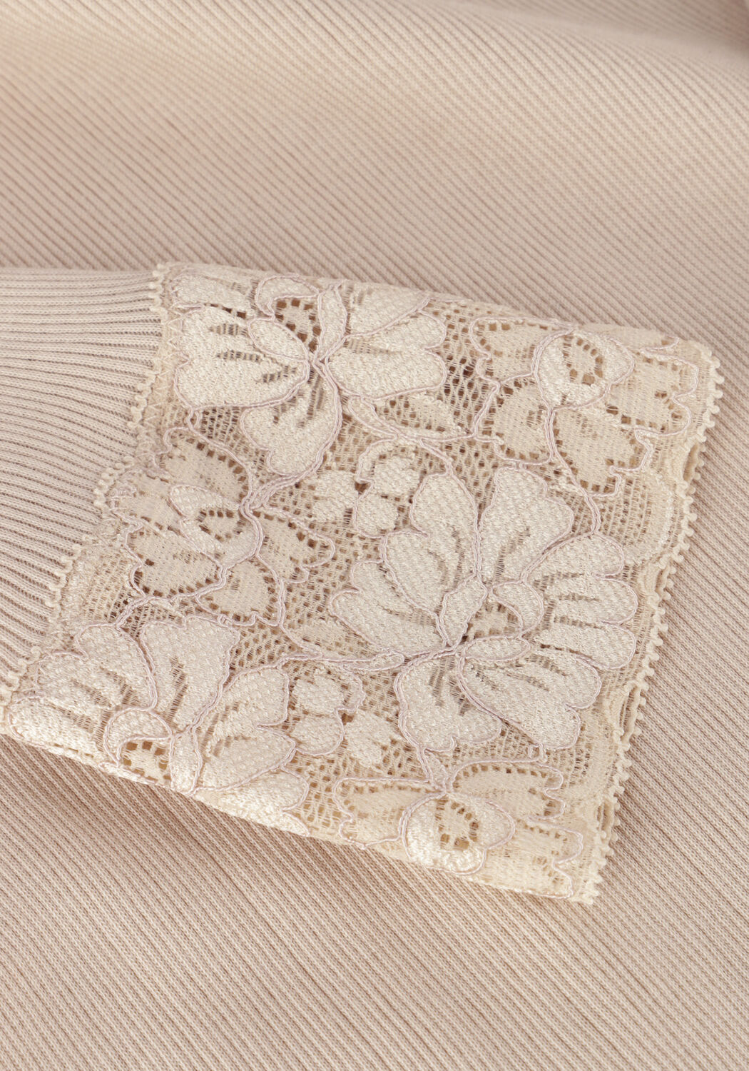 Beige ROSEMUNDE Top BERNADINE ORGANIC T-SHIRT LACE - large