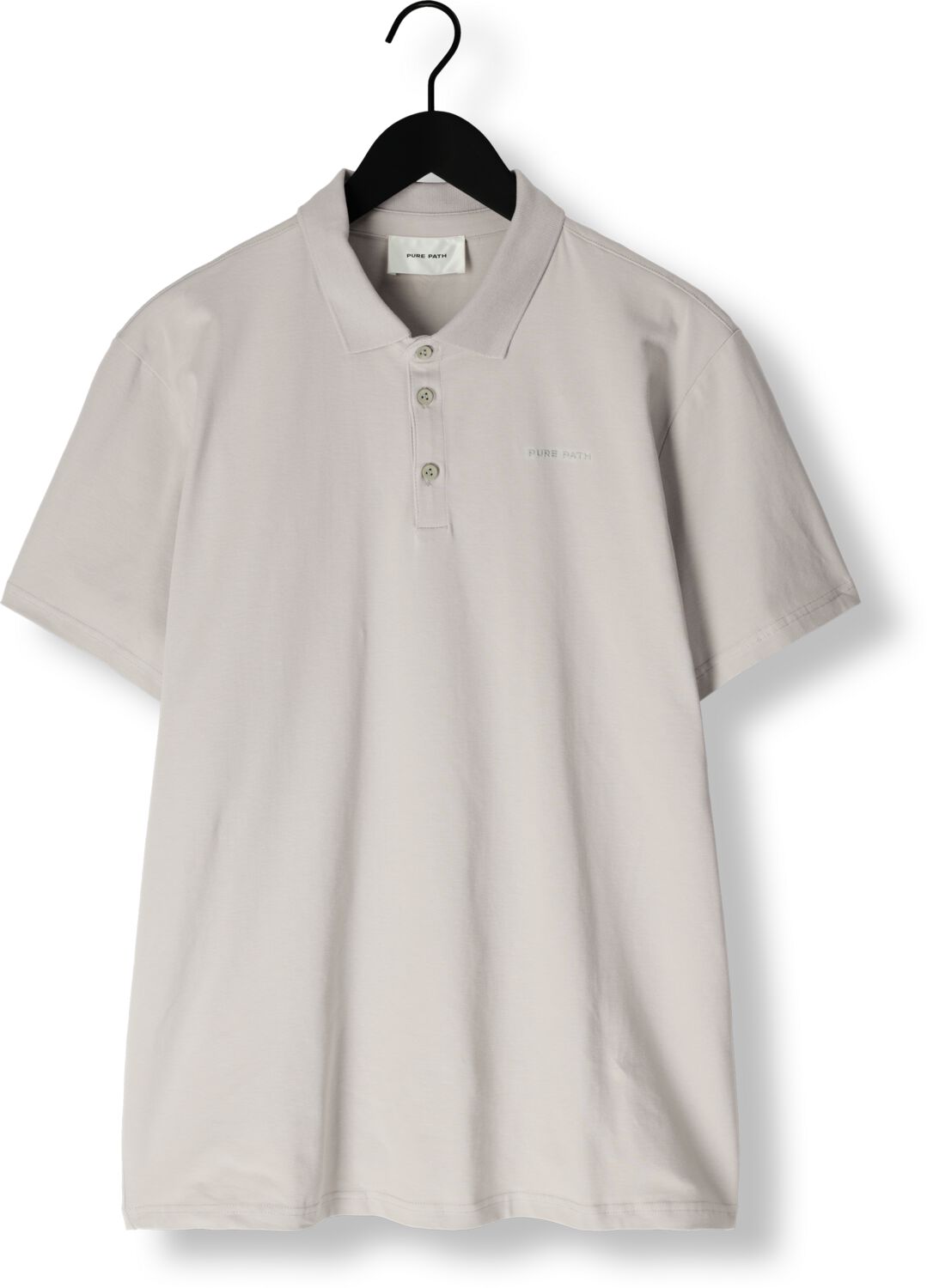 PURE PATH Heren Polo's & T-shirts Regular Fit Polo Ss T-shirts Lichtgrijs
