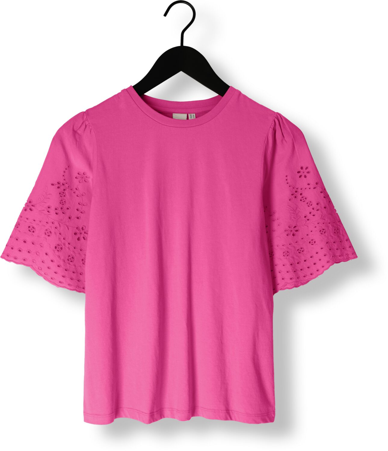 Y.A.S. Dames Tops & T-shirts Yaslex Ss Top W. Emb Sleeves S. Roze