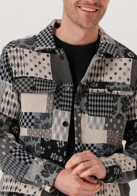Blauwe ANERKJENDT Overshirt AKOSCAR PATCHWORK OVERSHIRT - large