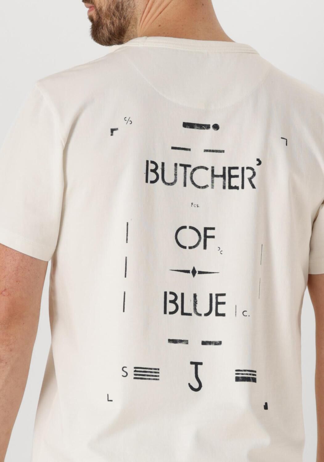 BUTCHER OF BLUE Heren Polo's & T-shirts Army Stencil Tee Wit